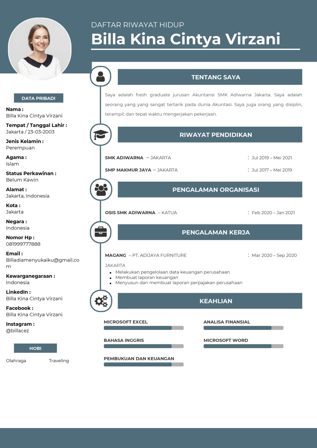 Contoh CV Siswa SMK Jurusan Akuntansi