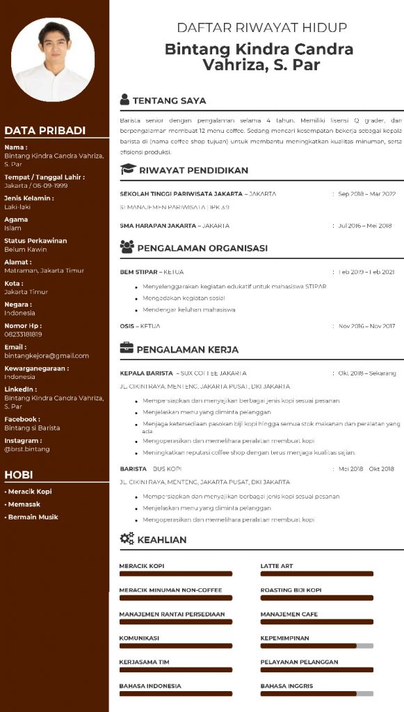 CV Simple Barista