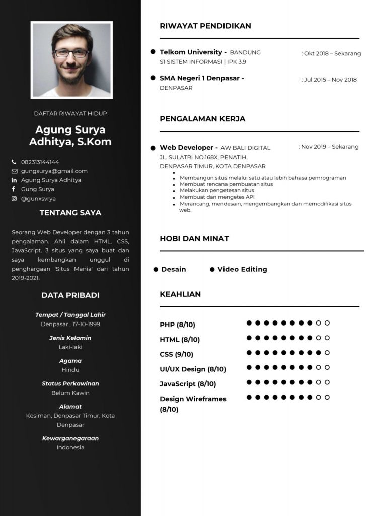 CV Dalam Bahasa Indonesia