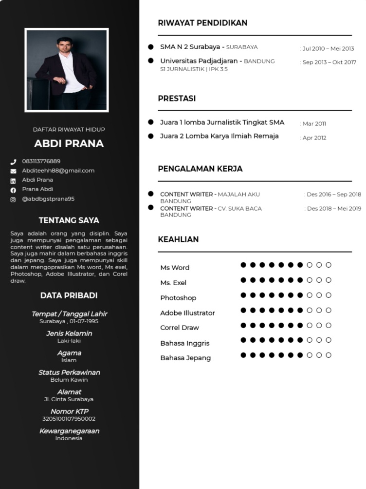 CV Simple dan Keren