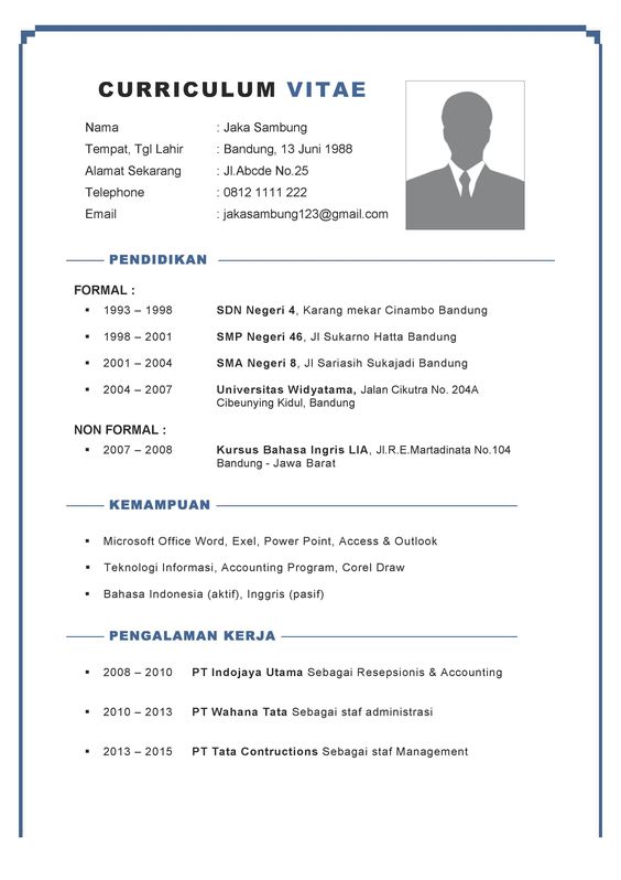 Contoh CV Formal