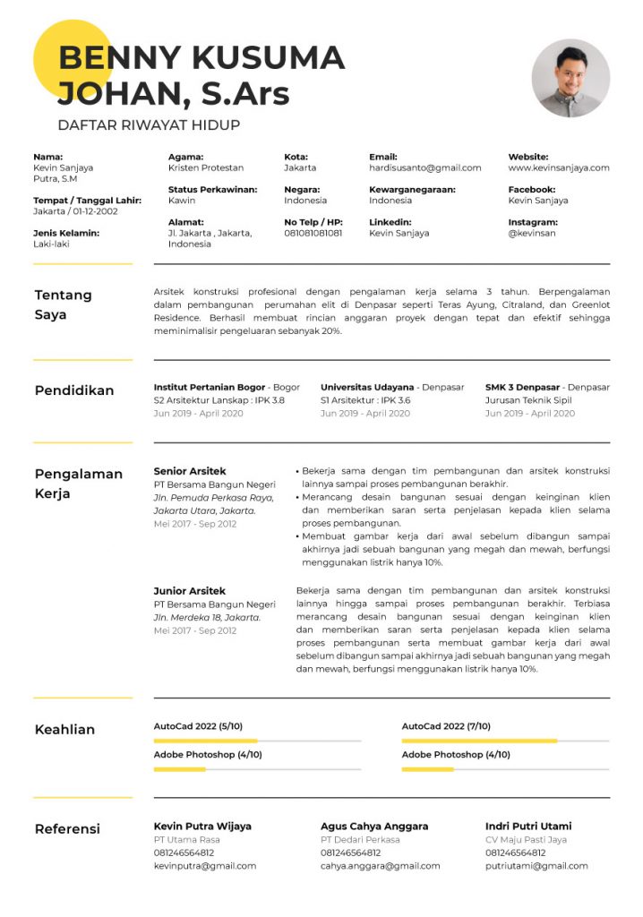 Template CV Fresh Graduate